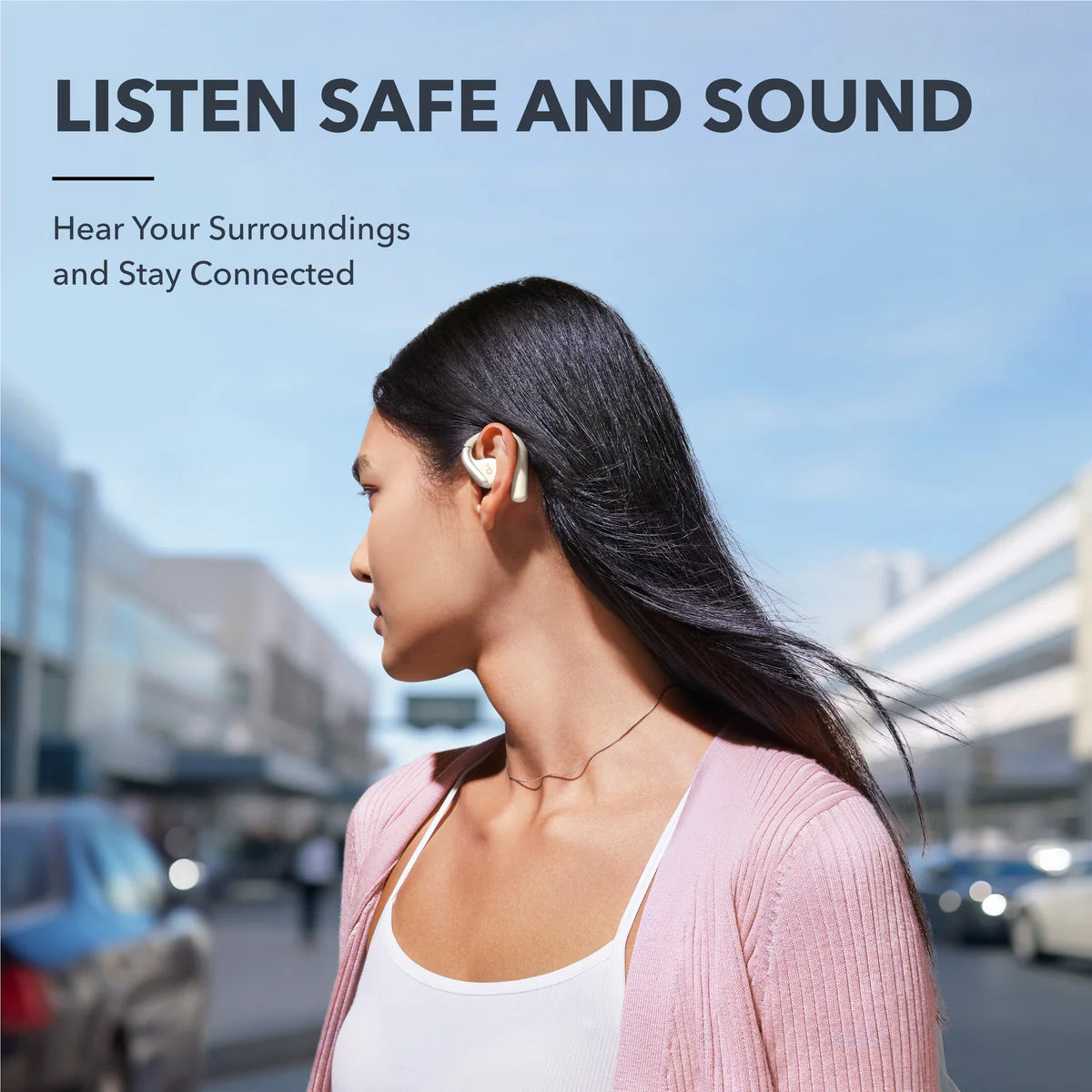soundcore earbuds for listening to surroundings and staying connected