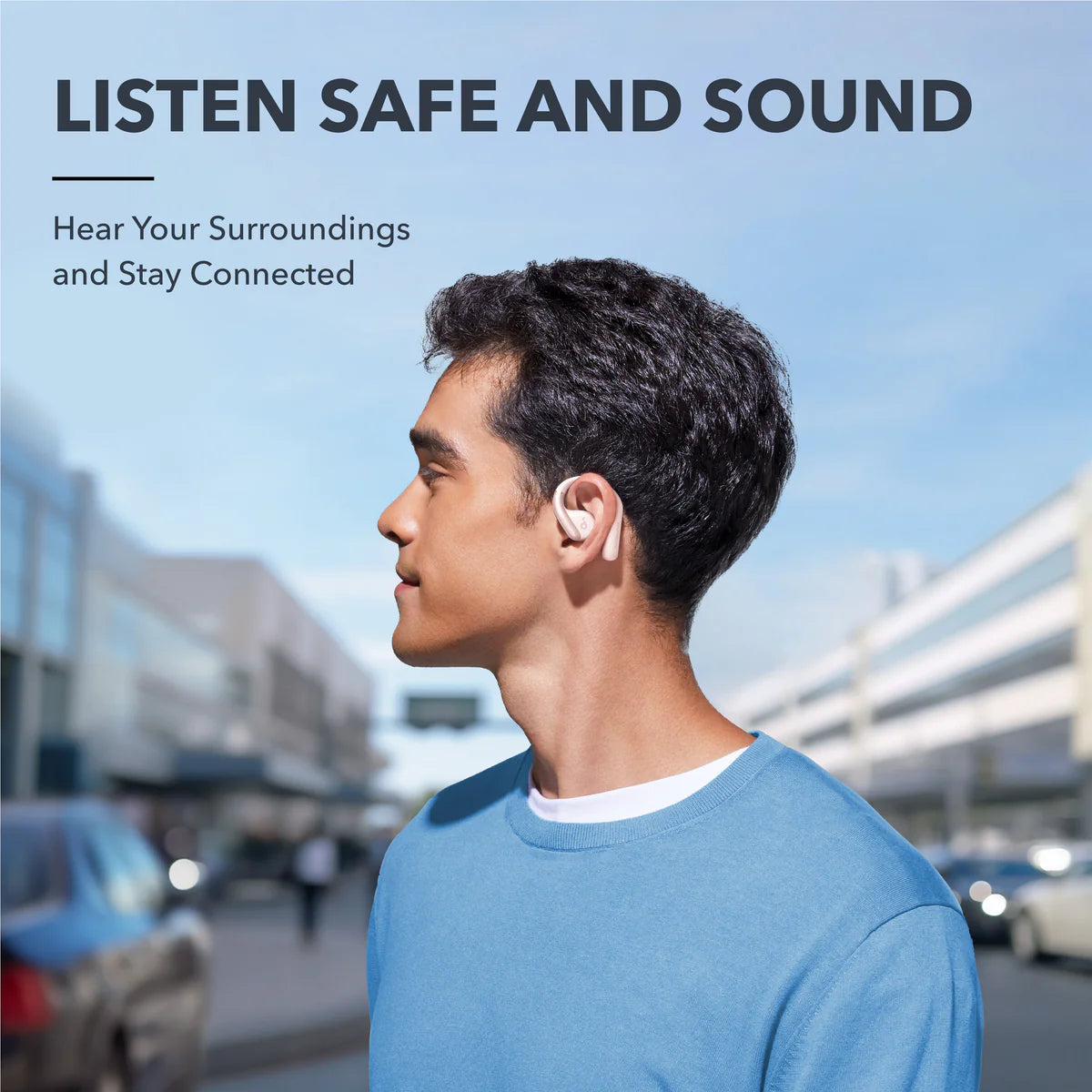 soundcore open-ear earbuds for safe city listening