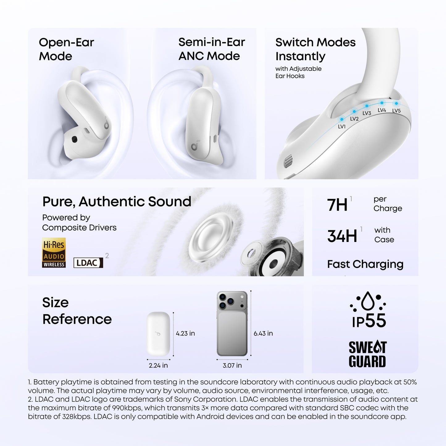AeroFit 2 Pro｜2-in-1 Earbuds that Switch Between Open-Ear and ANC Modes