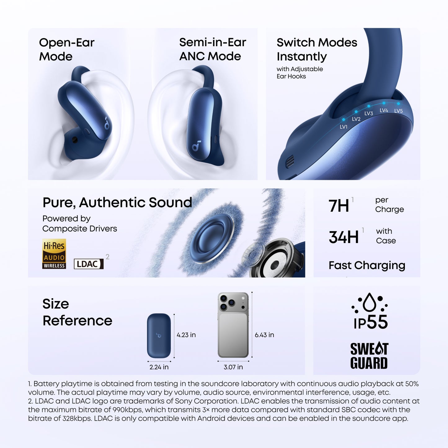 AeroFit 2 Pro｜2-in-1 Earbuds that Switch Between Open-Ear and ANC Modes