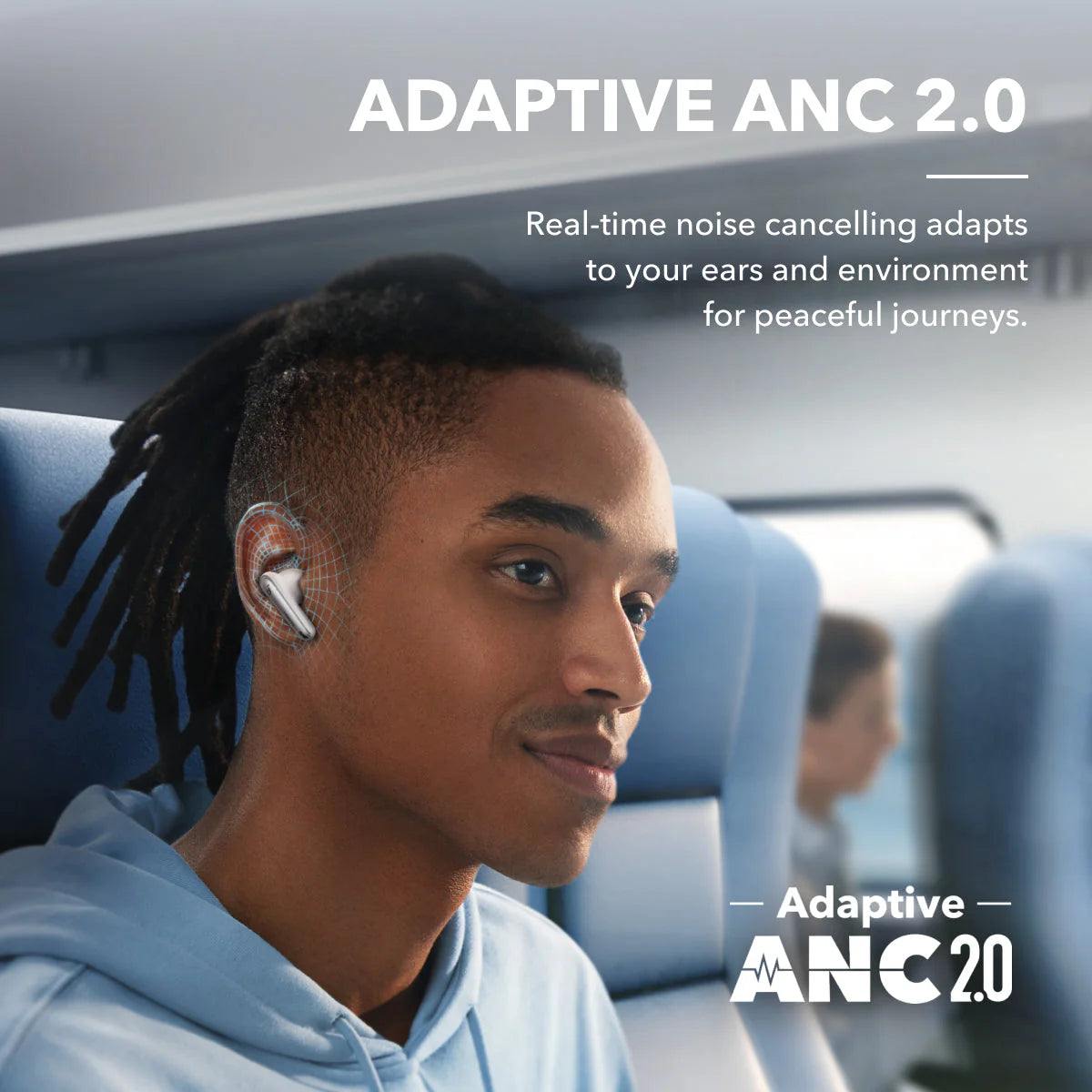 soundcore wireless earbuds with adaptive ANC 2.0 for peaceful journeys