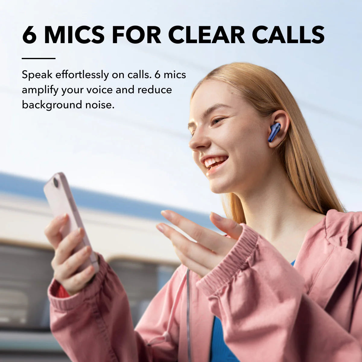 soundcore wireless earbuds with 6 mics for clear calls