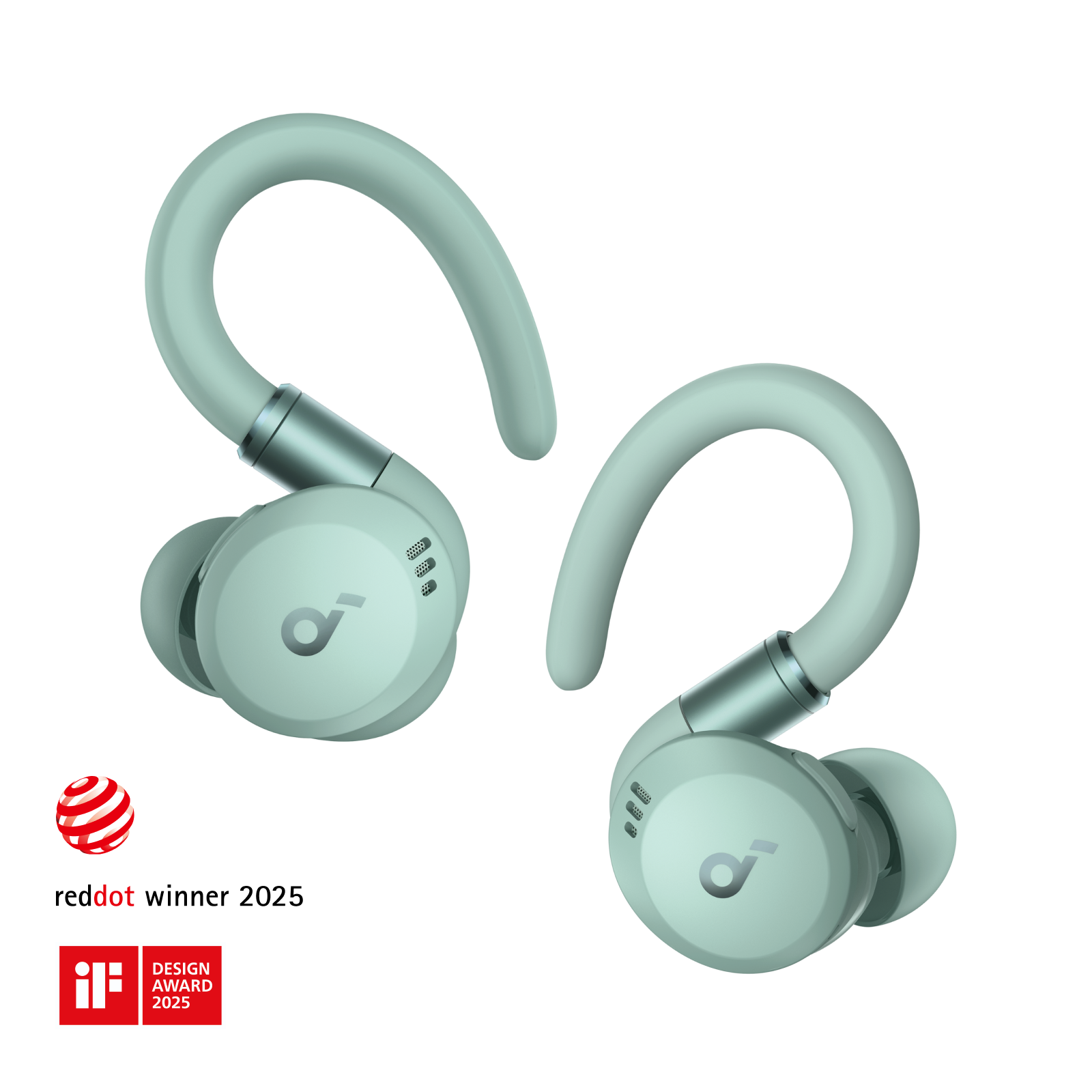 soundcore wireless earbuds with ear hooks for award-winning design