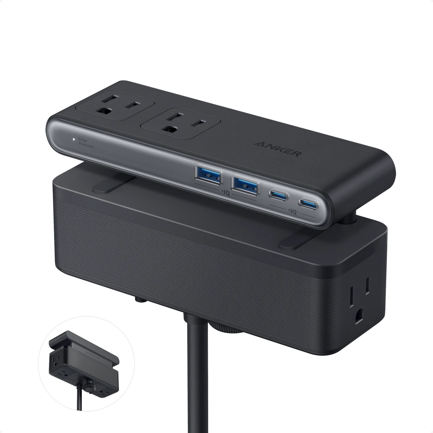 Anker Nano Power Strip (10-in-1, 70W, Clamp)