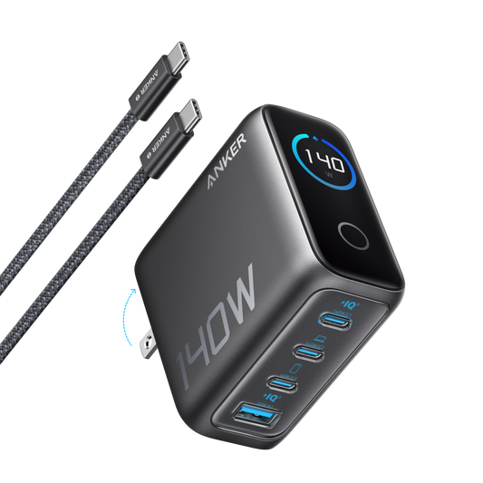 Anker 140W charging cube with dual USB-C cables