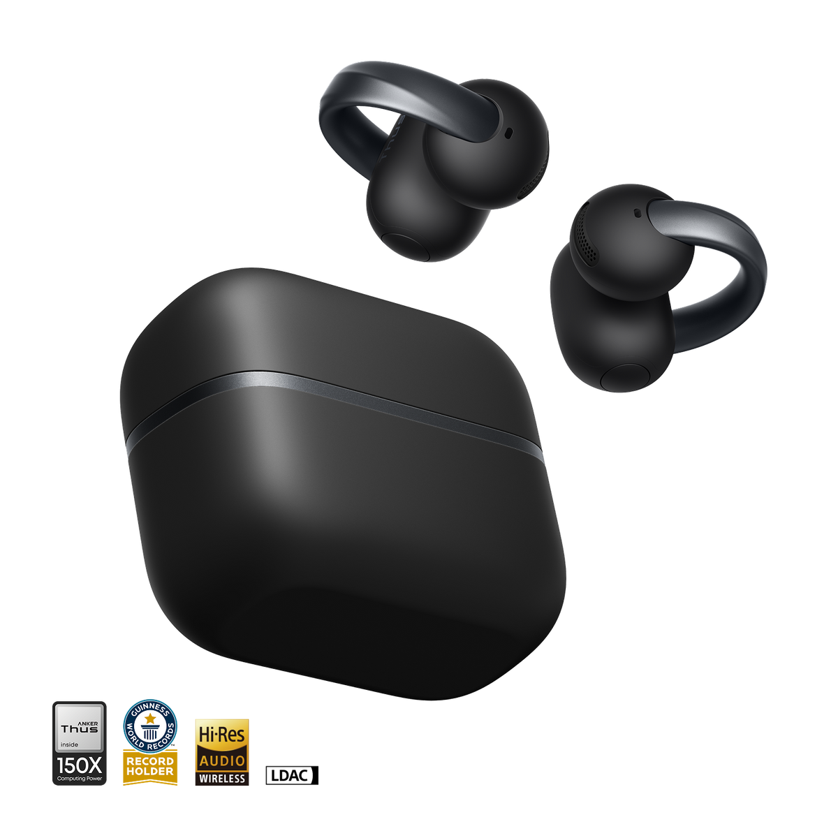 Anker soundcore Aeroclip 2 |  Guinness-Certified Clip-On Earbuds for Clear Calls