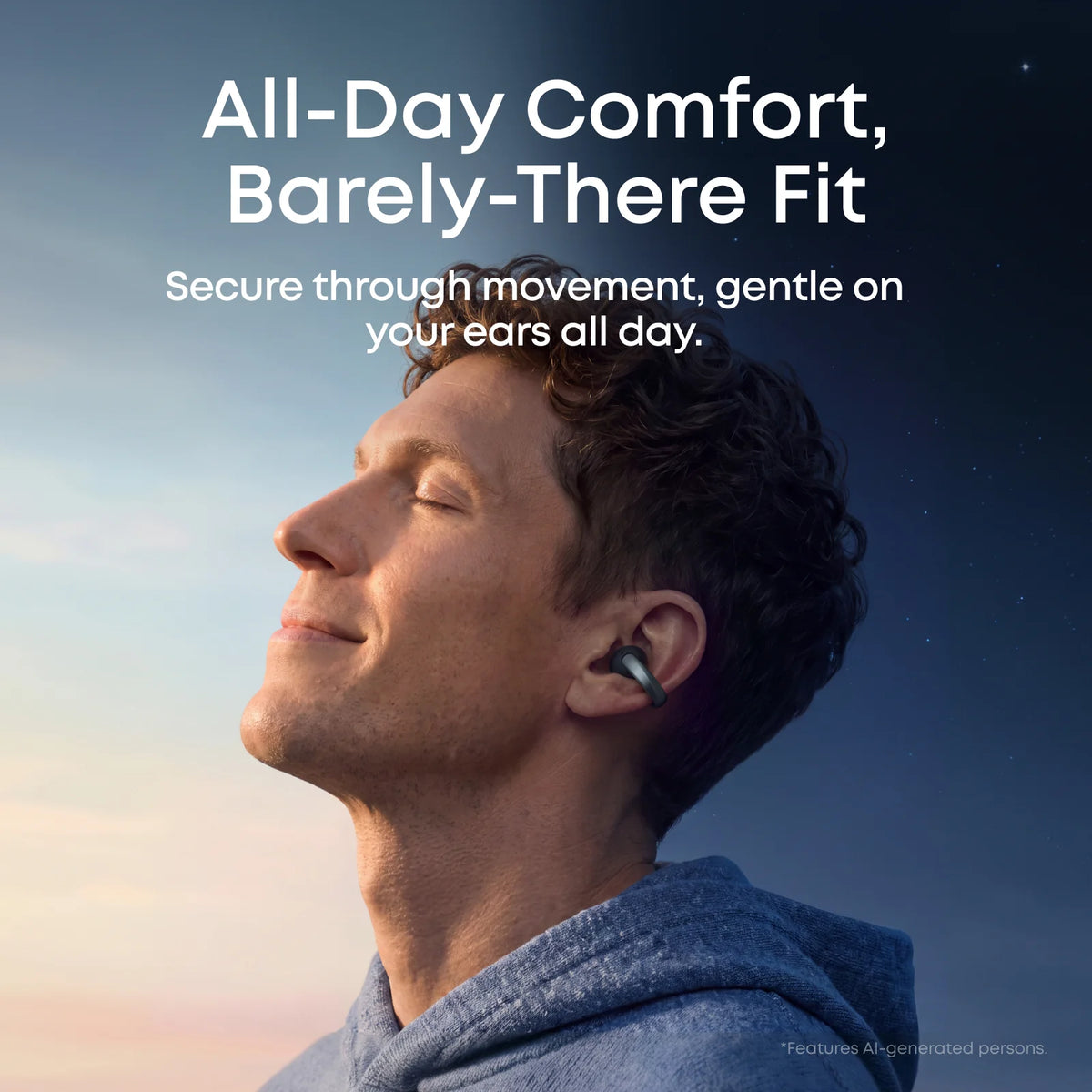 Anker soundcore Aeroclip 2 |  Guinness-Certified Clip-On Earbuds for Clear Calls