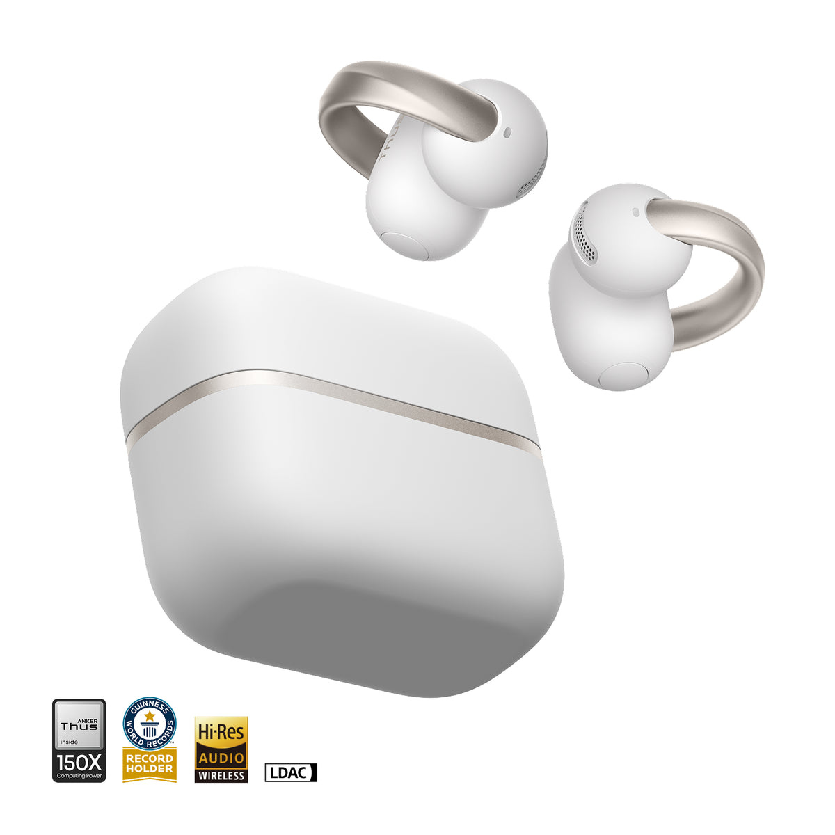 Anker soundcore Aeroclip 2 |  Guinness-Certified Clip-On Earbuds for Clear Calls