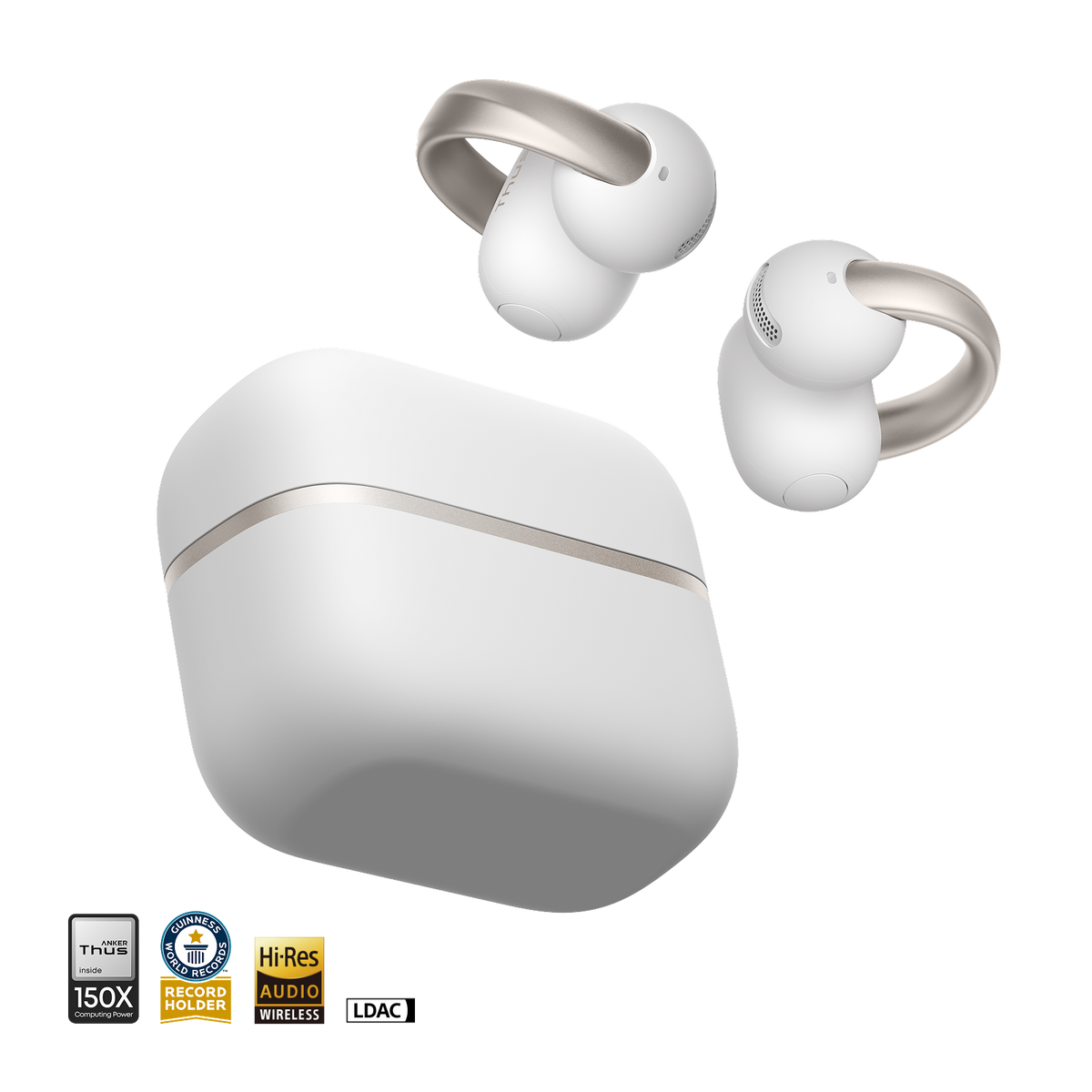 Anker soundcore Aeroclip 2 |  Guinness-Certified Clip-On Earbuds for Clear Calls