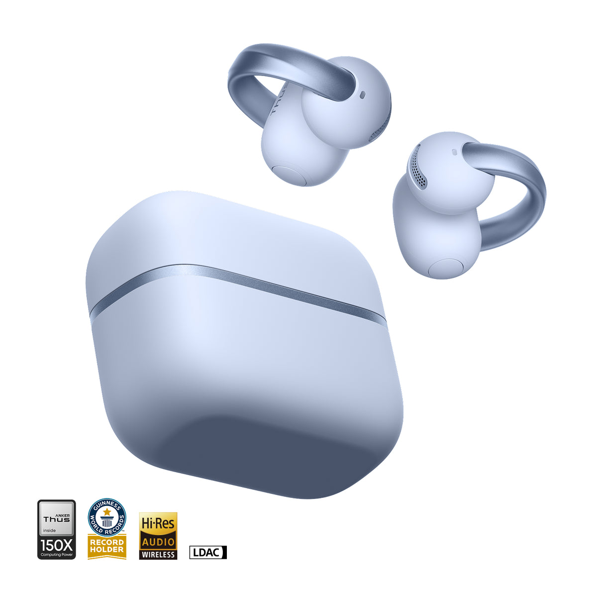 Anker soundcore Aeroclip 2 |  Guinness-Certified Clip-On Earbuds for Clear Calls