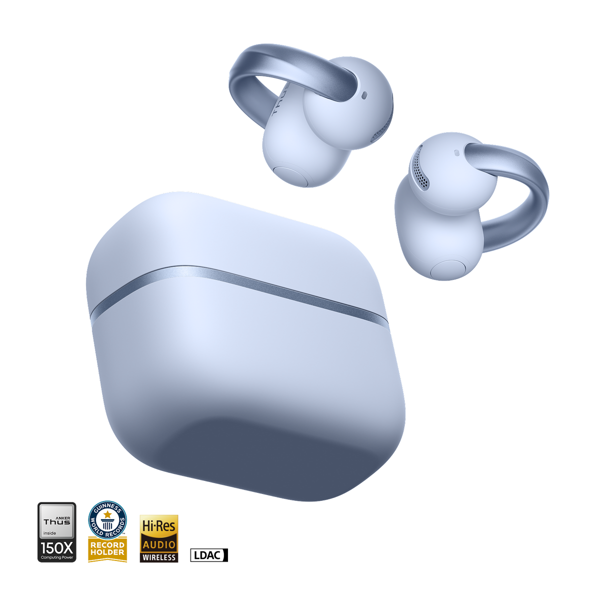 Anker soundcore Aeroclip 2 |  Guinness-Certified Clip-On Earbuds for Clear Calls