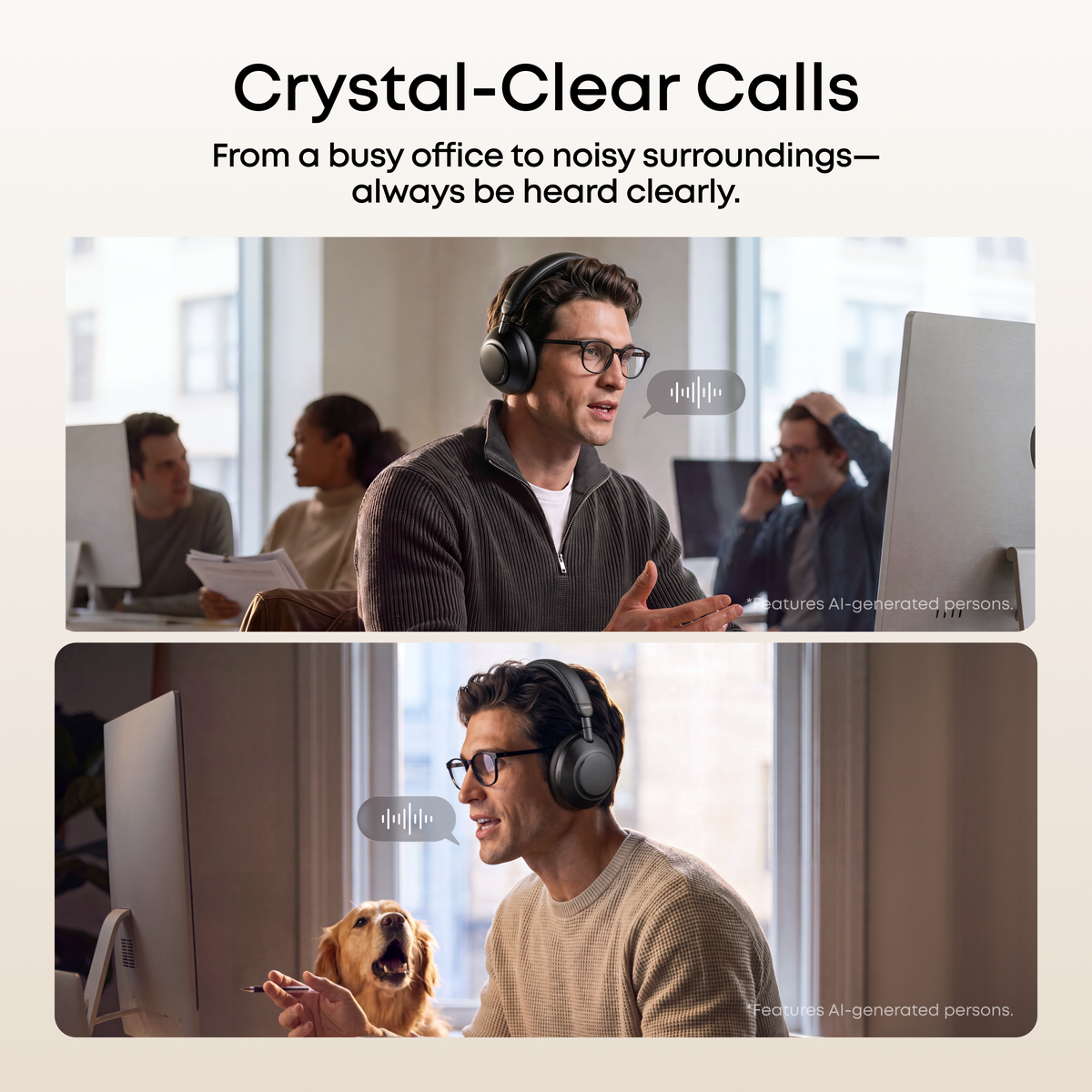 Anker soundcore Space 2 Pro | Over Ear Headphones with Thus™ AI for Clear Calls