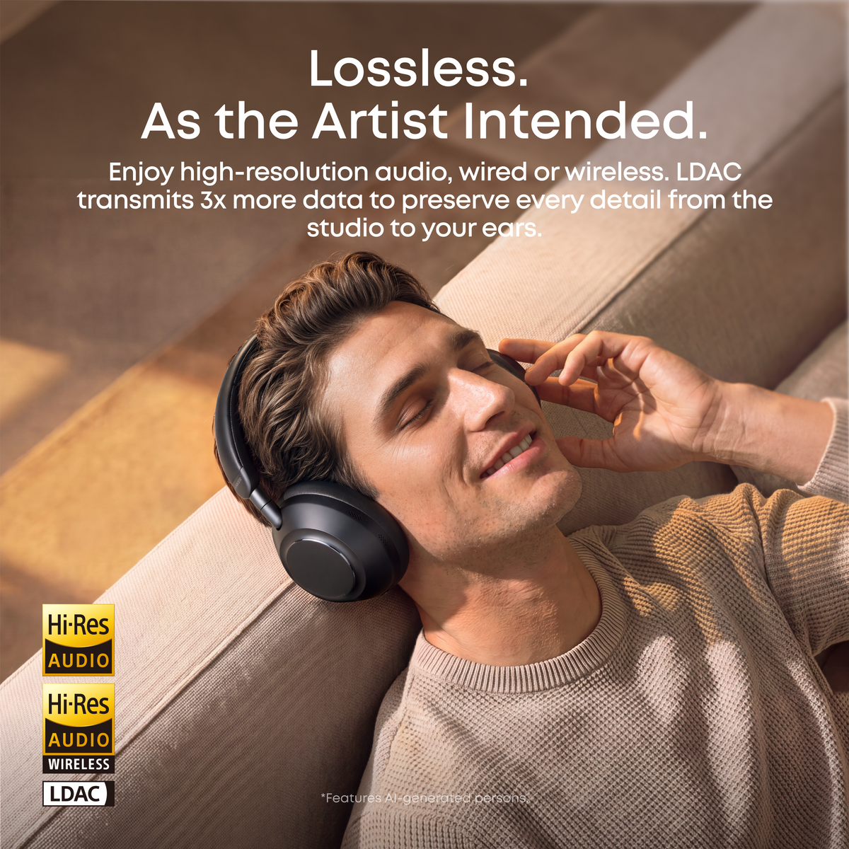 Anker soundcore Space 2 Pro | Over Ear Headphones with Thus™ AI for Clear Calls