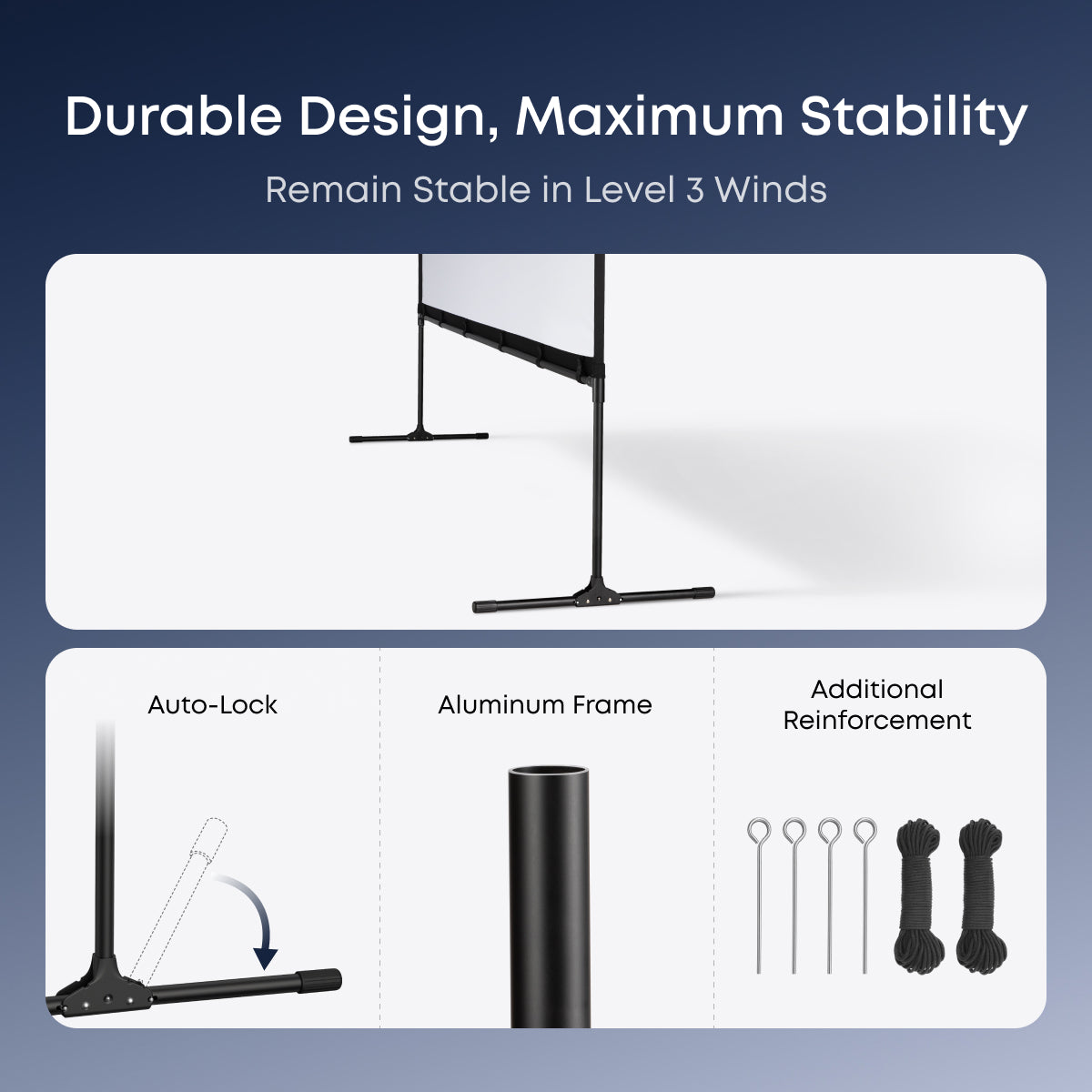 soundcore Nebula 100-Inch Home Projector Screen | Durable & Easy Setup