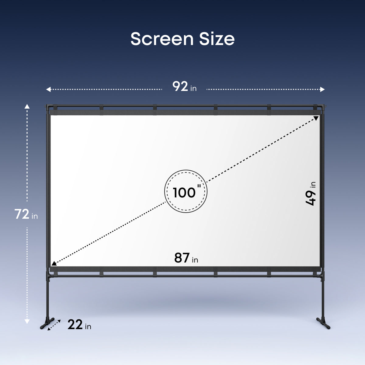 soundcore Nebula 100-Inch Home Projector Screen | Durable & Easy Setup
