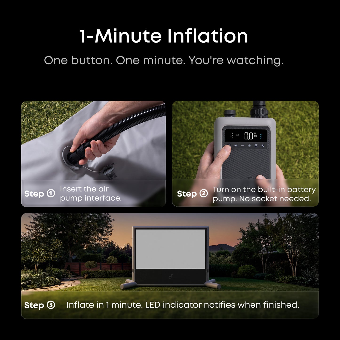 soundcore Nebula 120-Inch Silent Inflatable Projector Screen