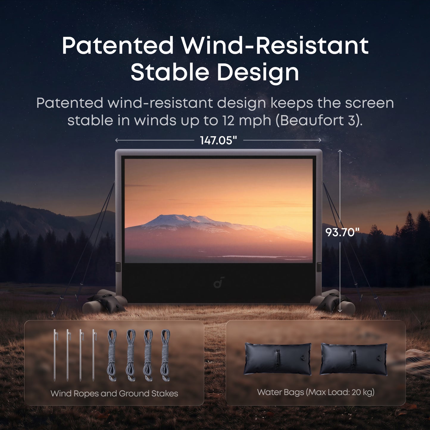 soundcore Nebula 120-Inch Silent Inflatable Projector Screen