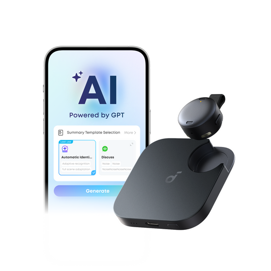 soundcore Work | The World's First Coin-Sized Wearable Al Note Taker /Voice Recorder