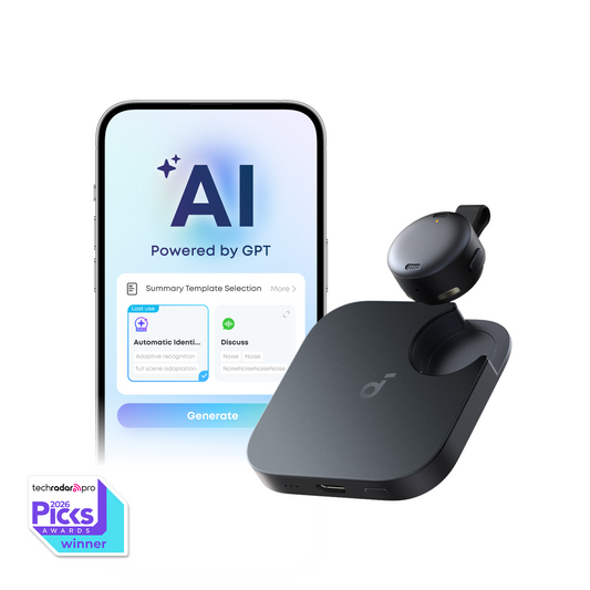 soundcore Work | The World's First Coin-Sized Wearable Al Note Taker /Voice Recorder