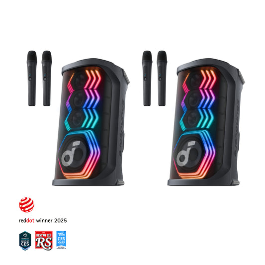 Rave 3S 2pcs AI Karaoke Party Speaker with 200W Sound