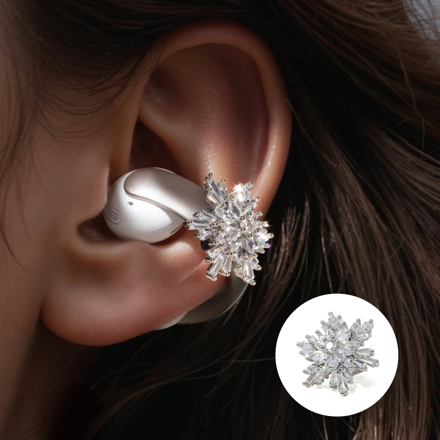 Stylish Snowflake Accessory | Exclusive Design for soundcore AeroClip