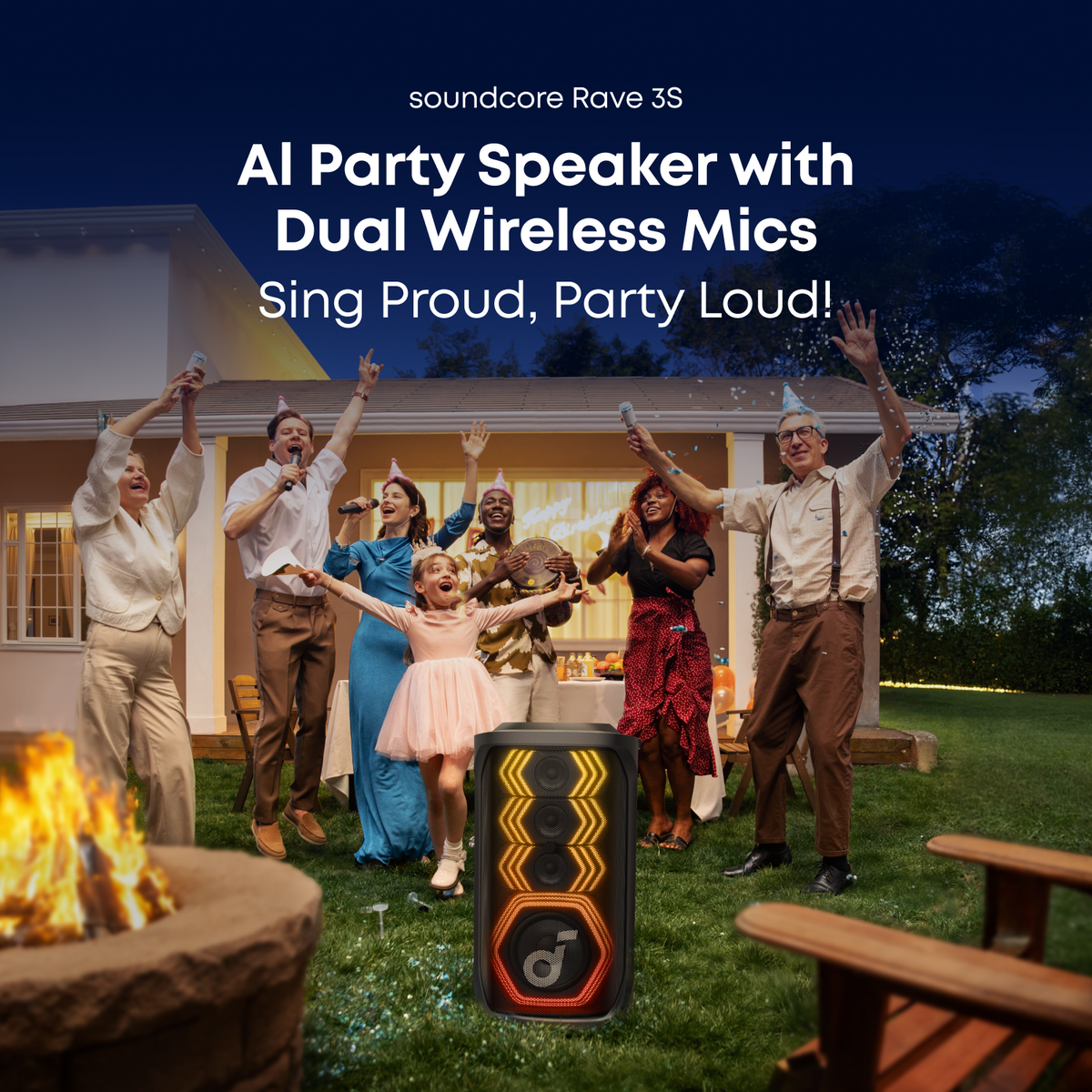 Rave 3S | AI Karaoke Party Speaker with 200W Sound