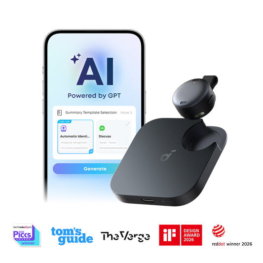 Anker soundcore Work | Coin-Sized Wearable Al Note Taker / Voice Recorder