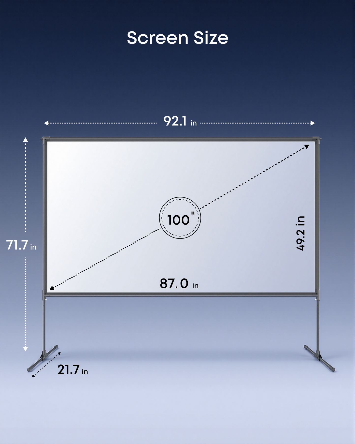 soundcore Nebula 100-Inch Home Projector Screen | Durable & Easy Setup