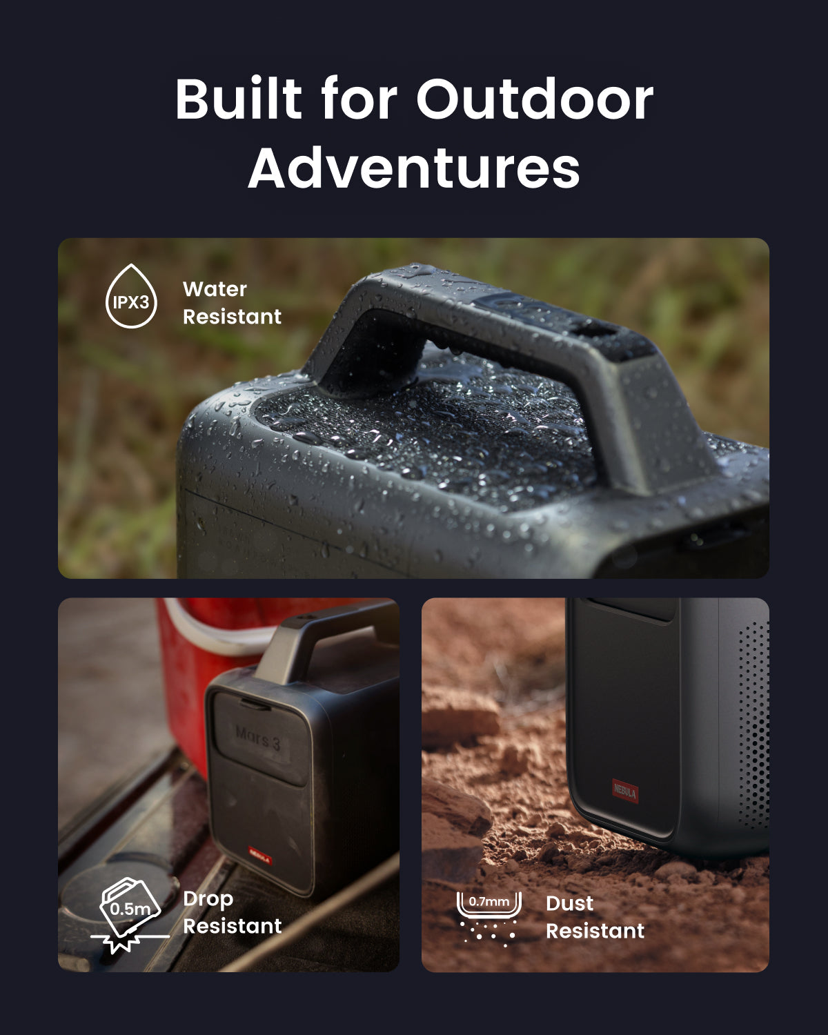 soundcore Nebula Mars 3 | Outdoor Projector with Long Playtime