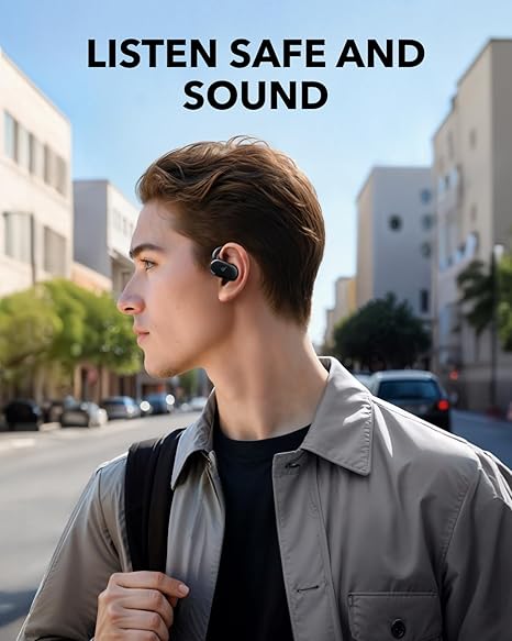soundcore wireless earbud for safe listening outdoors
