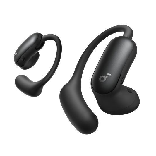 black soundcore aerofit 2 pro anc open earbuds