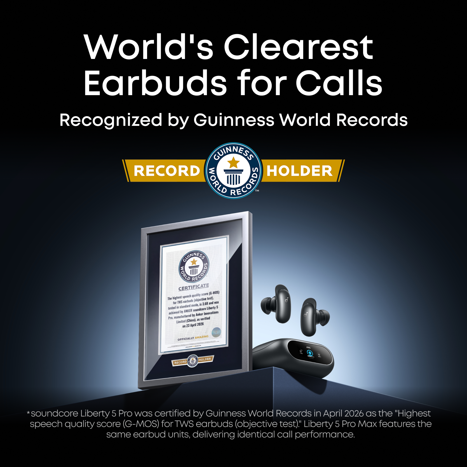 soundcore liberty 5 pro was certified by Guinness word records