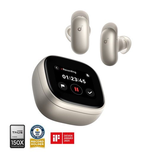 soundcore titanium gold liberty 5 pro max ai recording earbuds