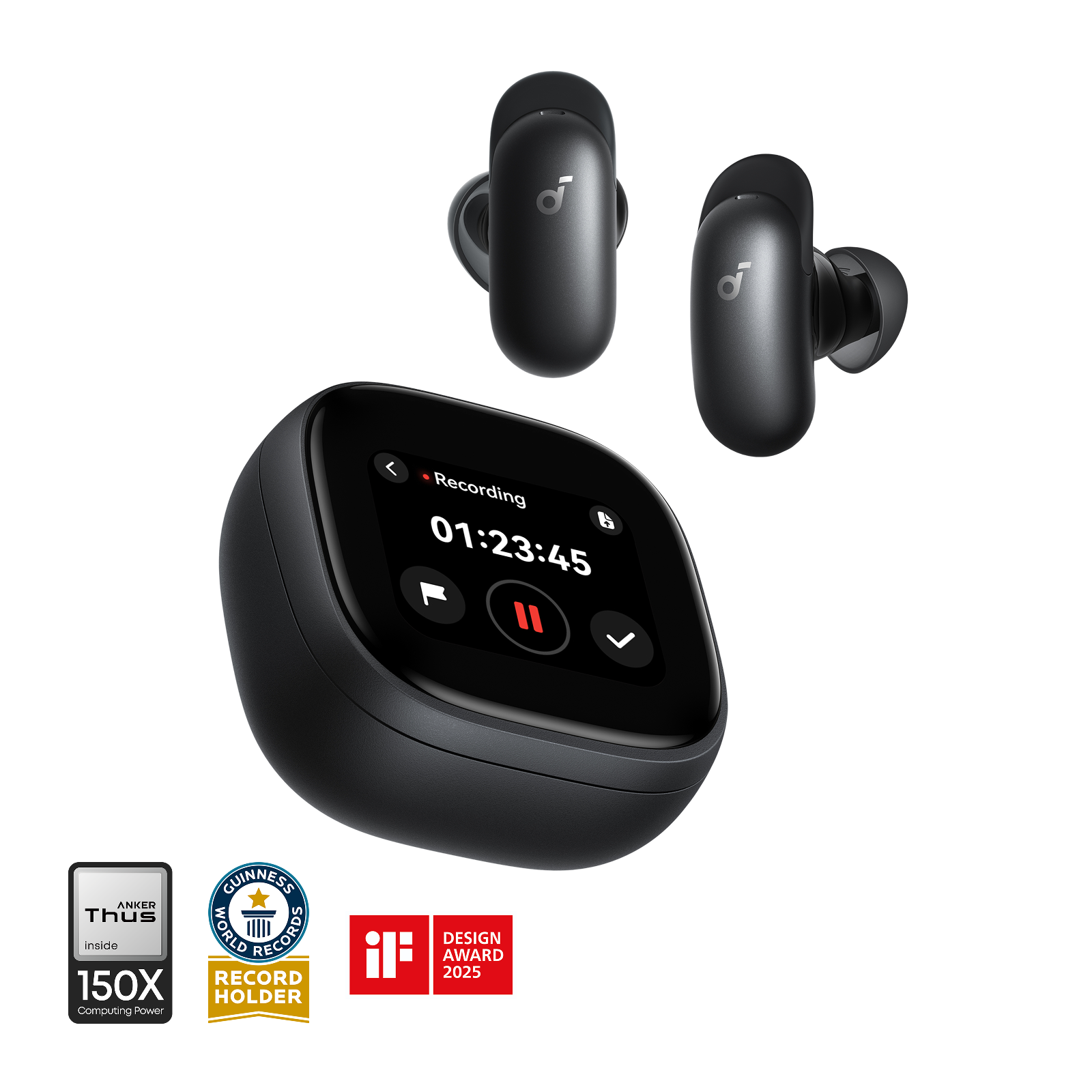 soundcore midnight black liberty 5 pro max ai recording earbuds
