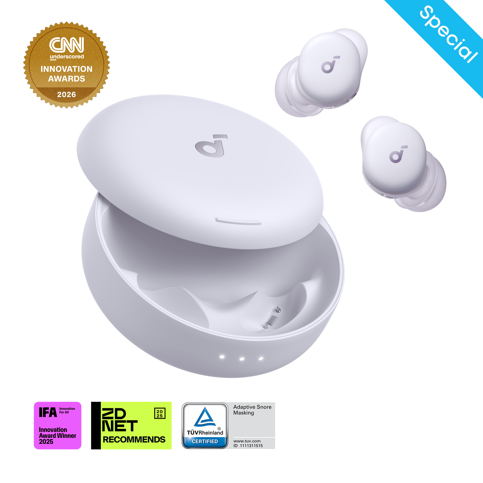 soundcore sleep A30 mist lilac special-anc earbuds