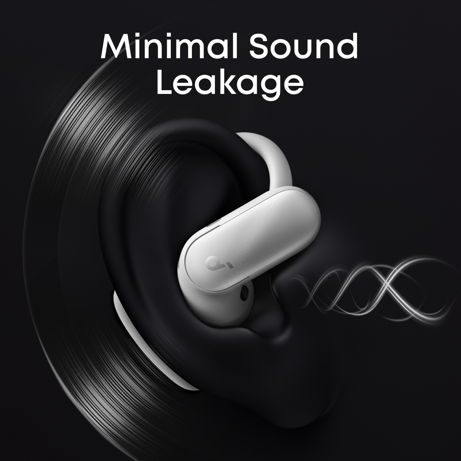 soundcore white aerofit 2 pro with minimal sound leakage open earbuds