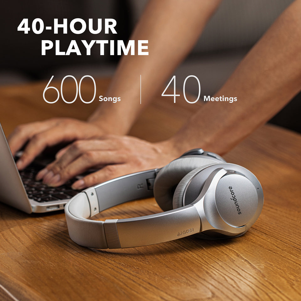soundcore headphones with 40-hour playtime for meetings