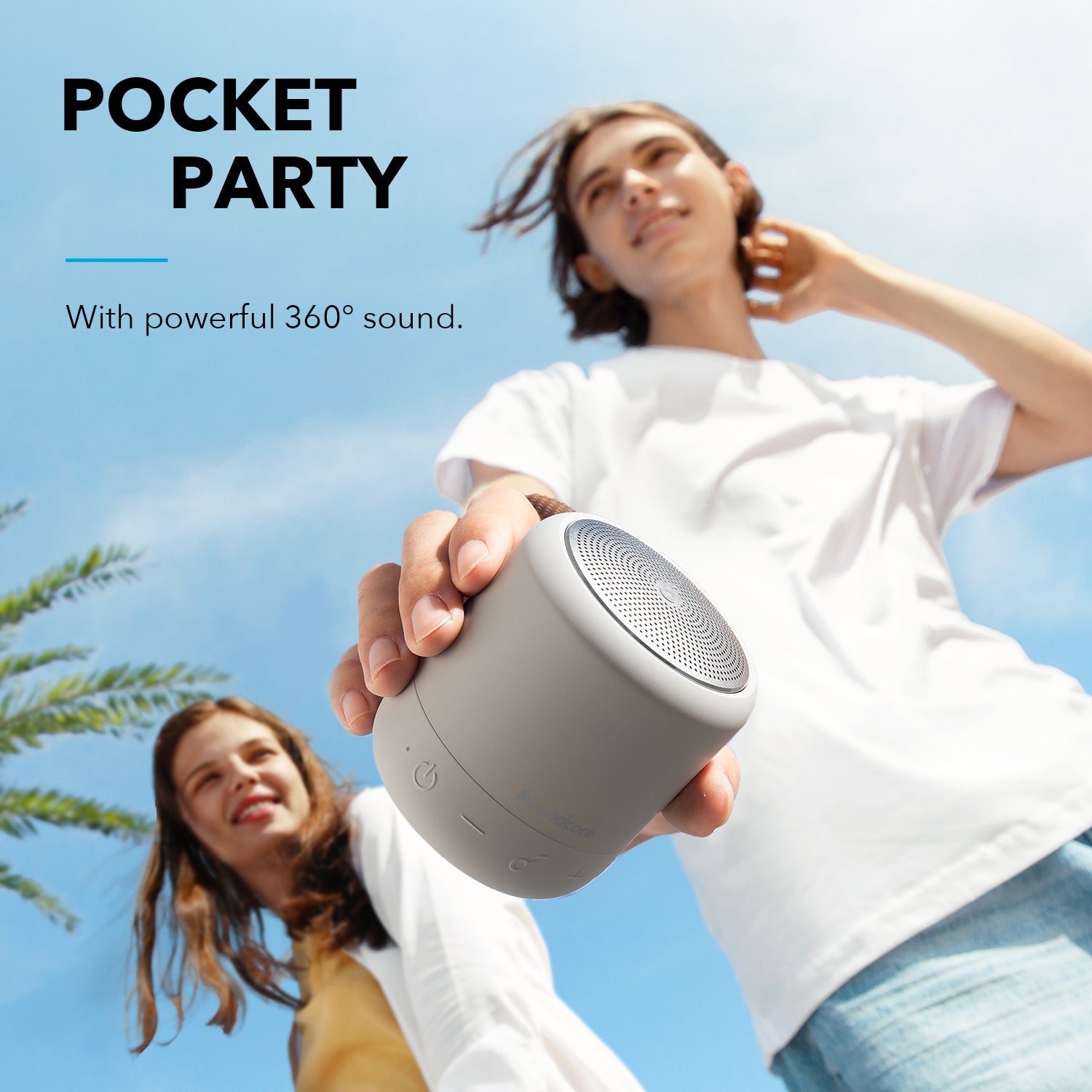 soundcore portable speaker with 360° sound outdoors