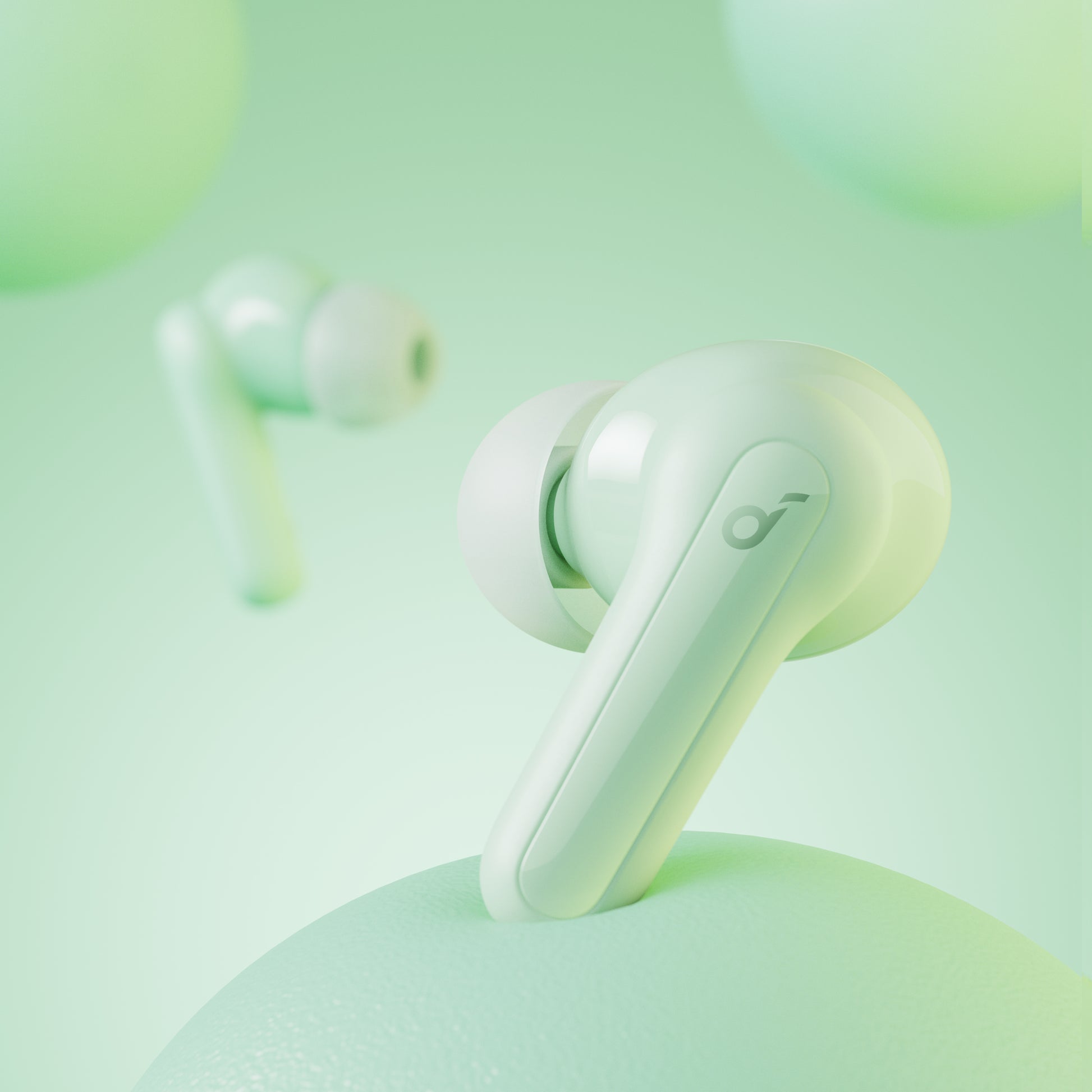 soundcore mint green earbuds with silicone tips