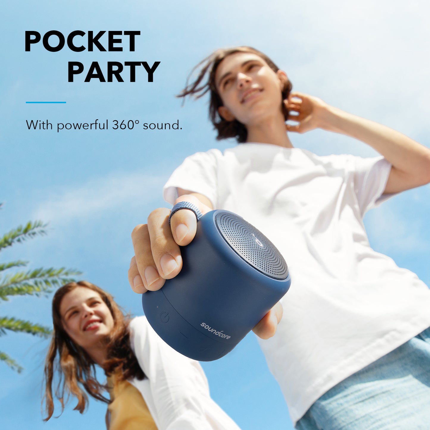 soundcore portable speaker with 360° ping sound outdoors