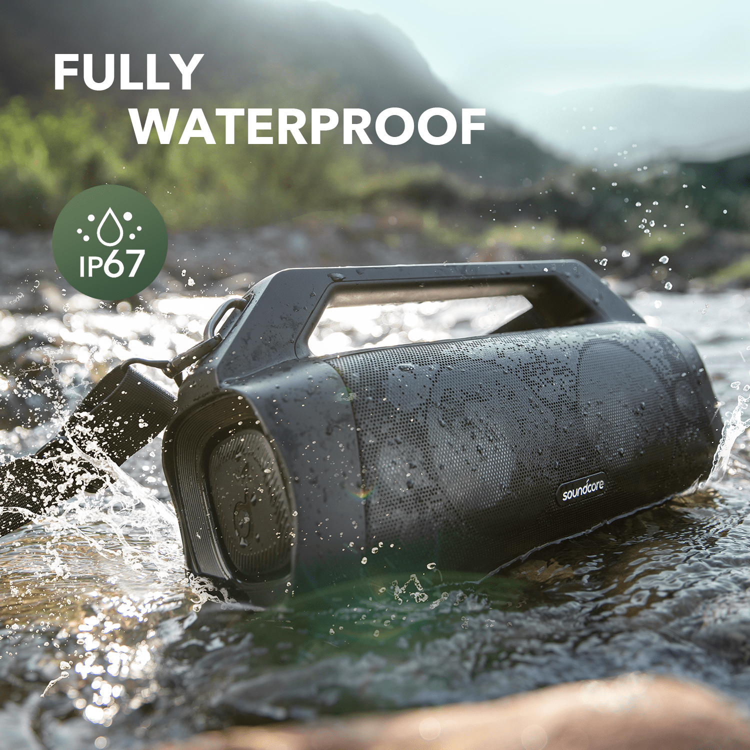 soundcore speaker with IP67 waterproof for outdoor use