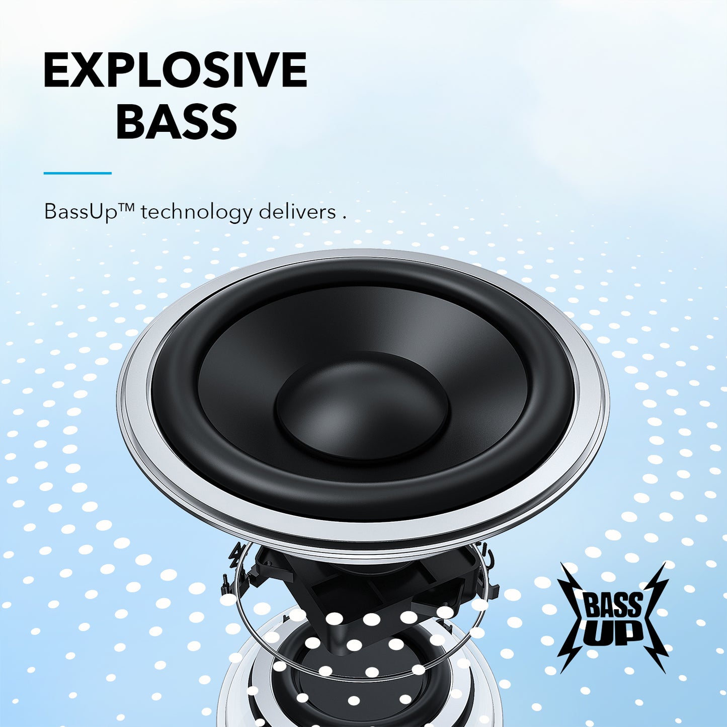 soundcore speaker with BassUp technology for powerful bass