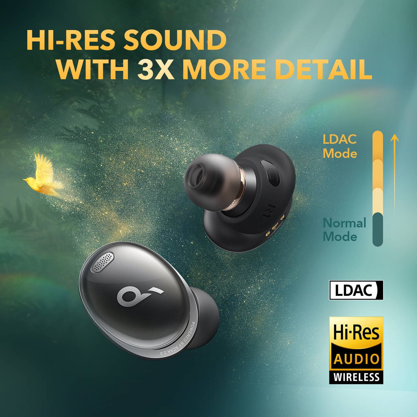soundcore earbuds with LDAC mode for hi-res audio