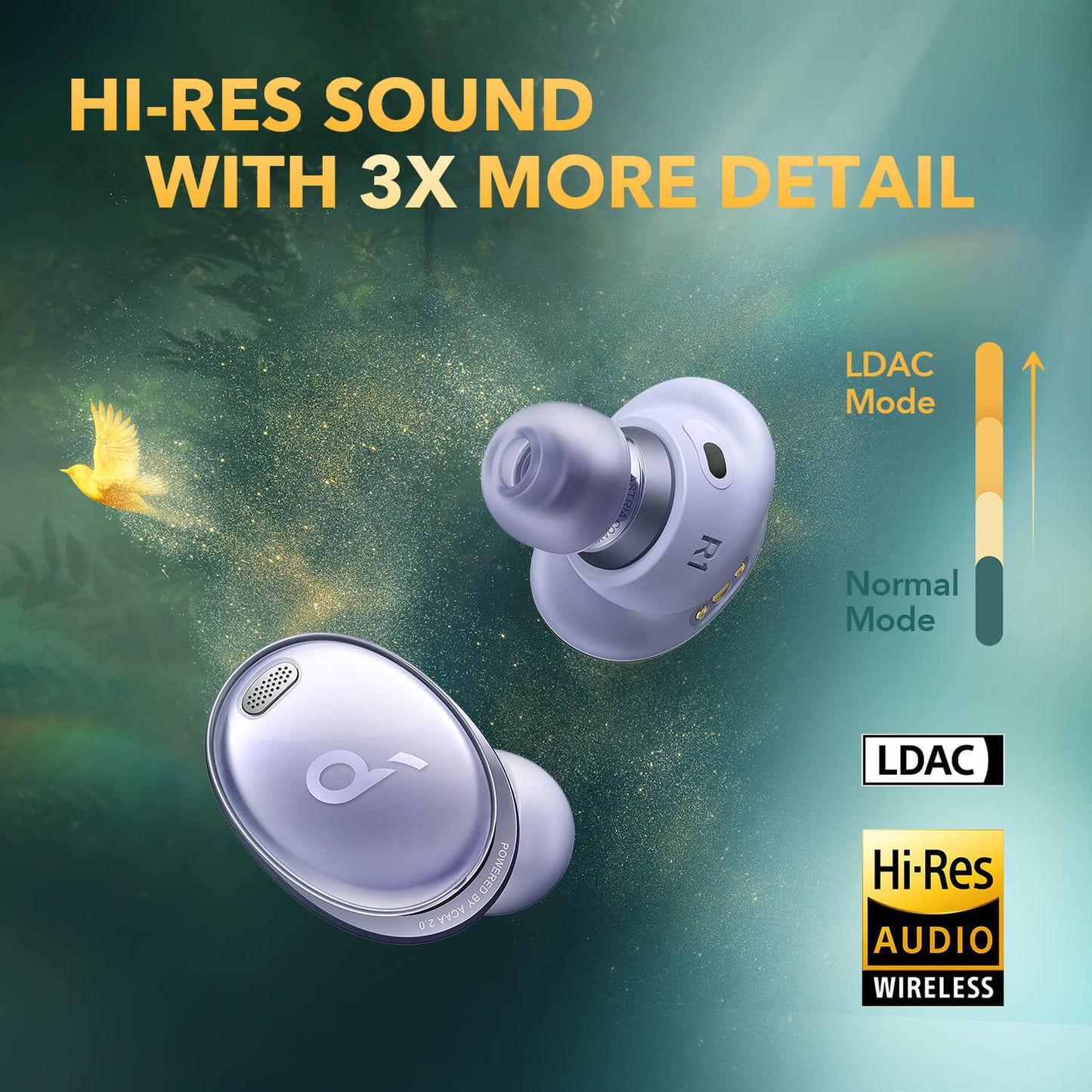 soundcore earbuds with LDAC for hi-res and detailed sound