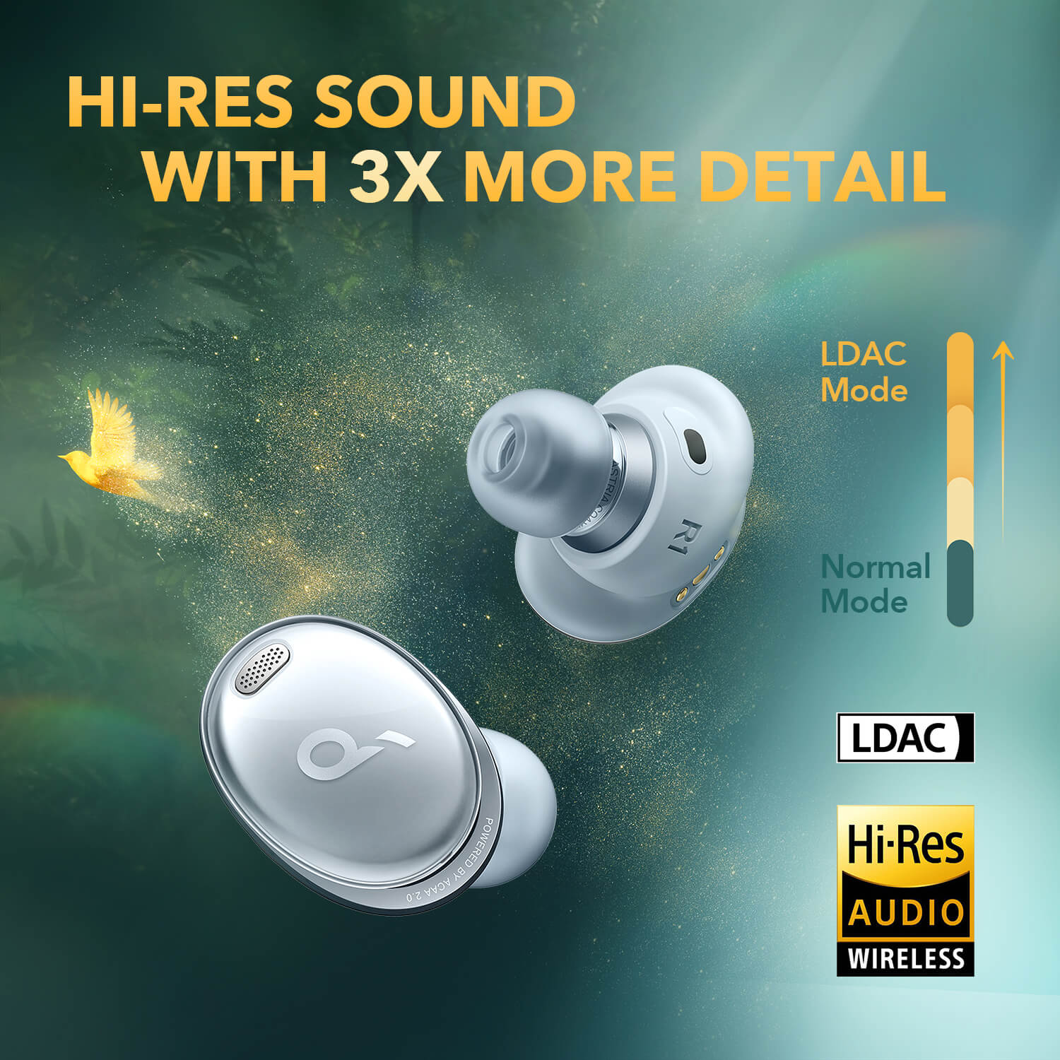 soundcore earbuds with Hi-Res sound for ping LDAC mode