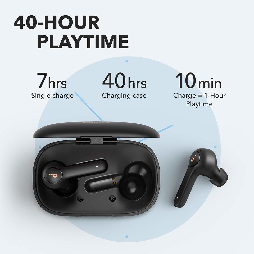 soundcore earbuds with 40-hour playtime and fast charging