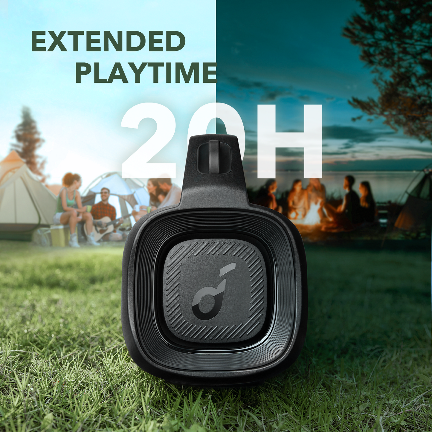soundcore speaker with 20H extended playtime for camping
