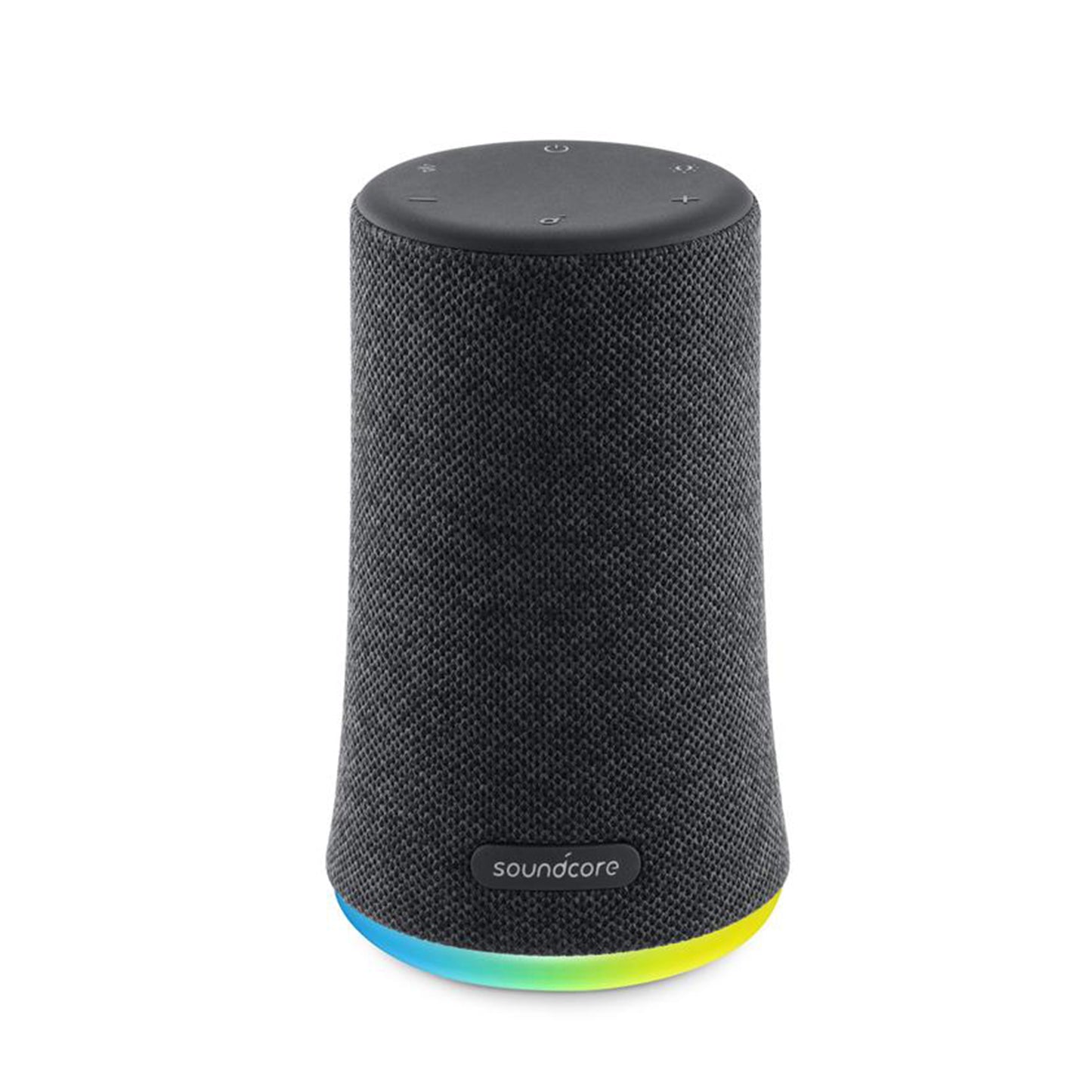 soundcore black speaker with colorful LED ring