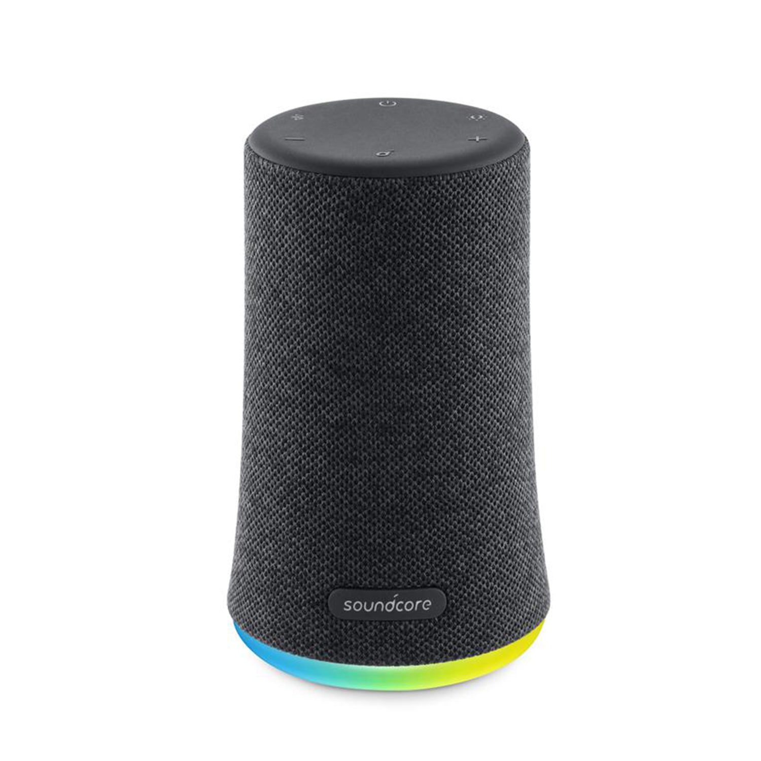 soundcore black speaker with colorful LED ring