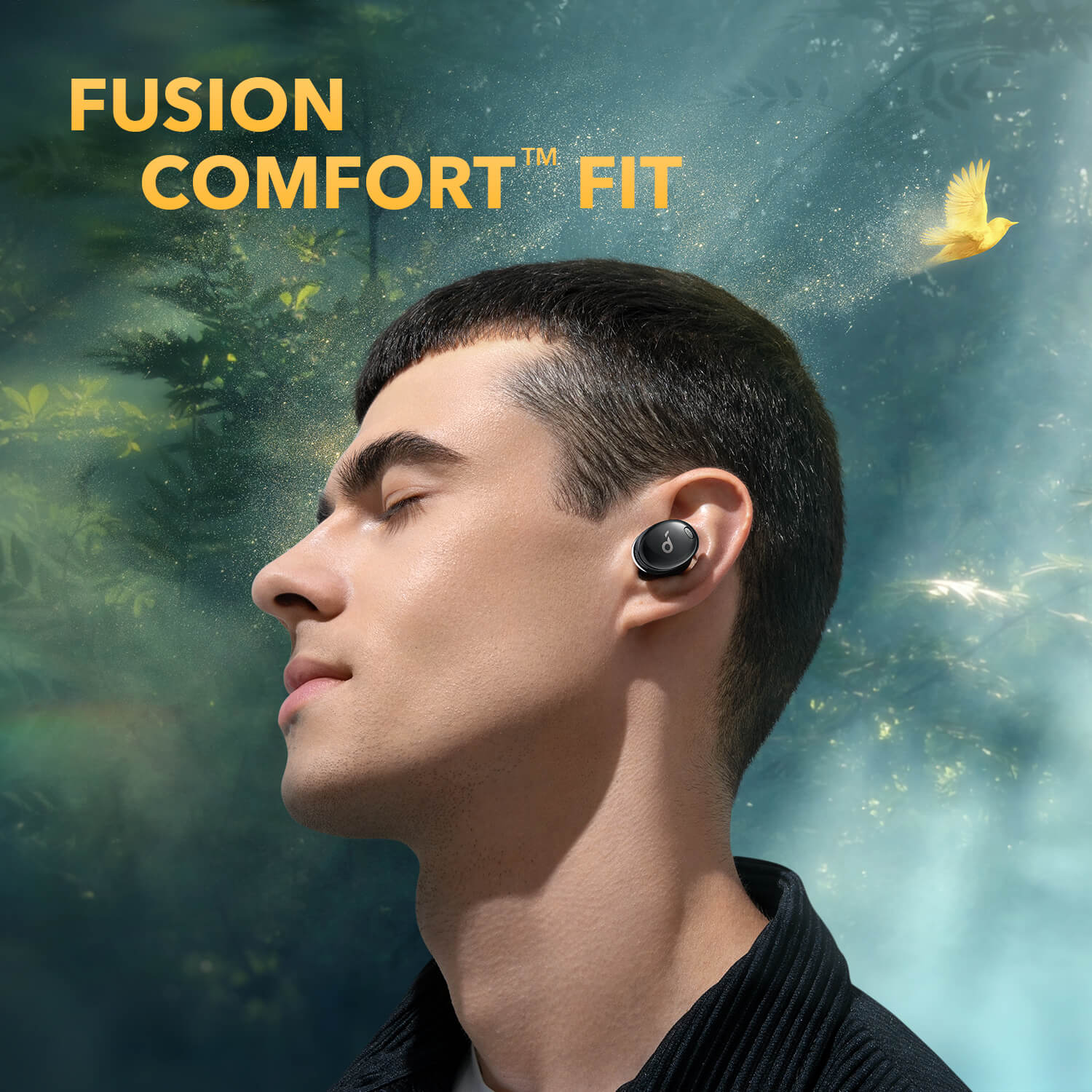 soundcore earbud with Fusion Comfort fit in nature